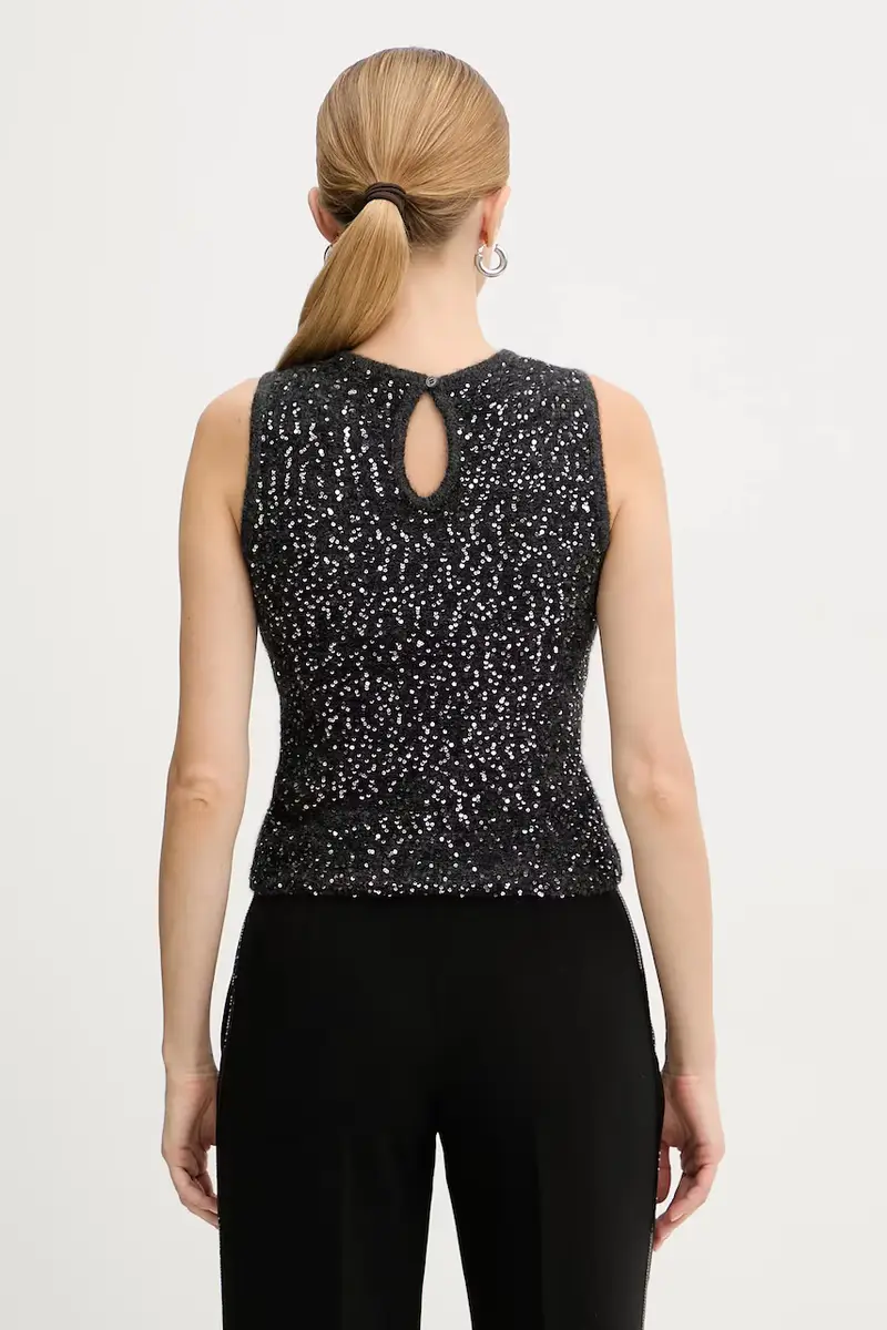 gilet con lana colore grigio 2523366382200 miniatura 3