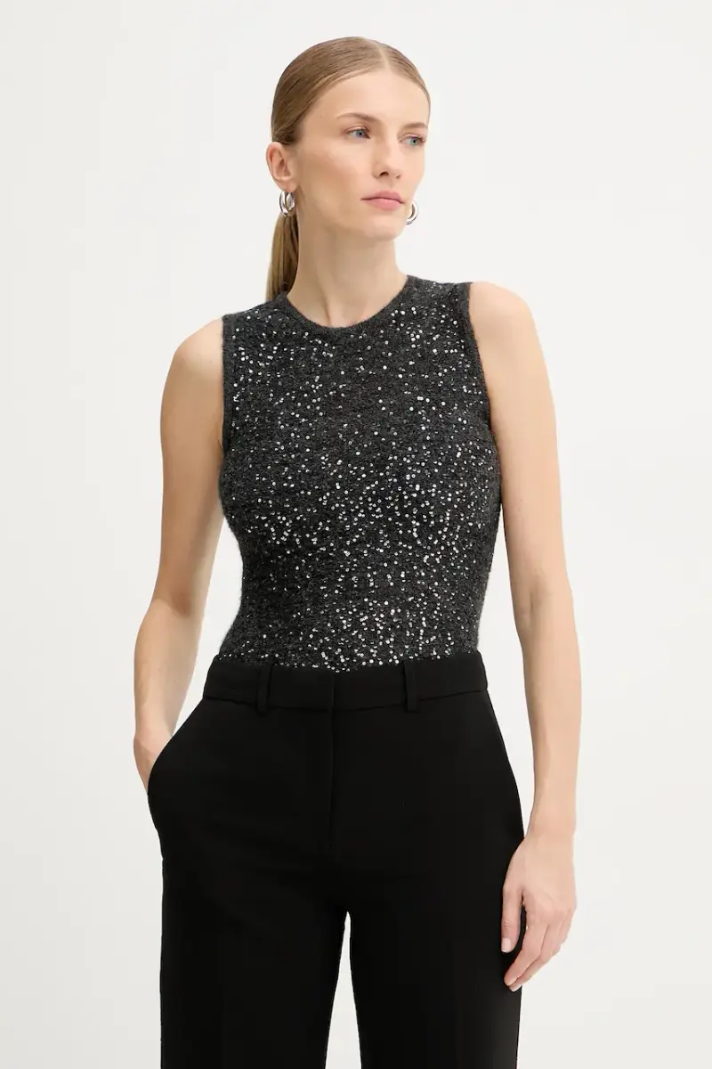 gilet con lana colore grigio 2523366382200