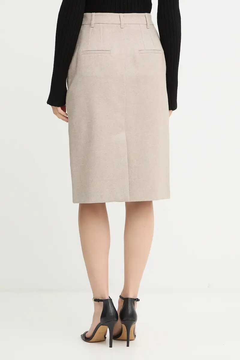 gonna con aggiunta di lana colore beige 2523106092200 miniatura 3