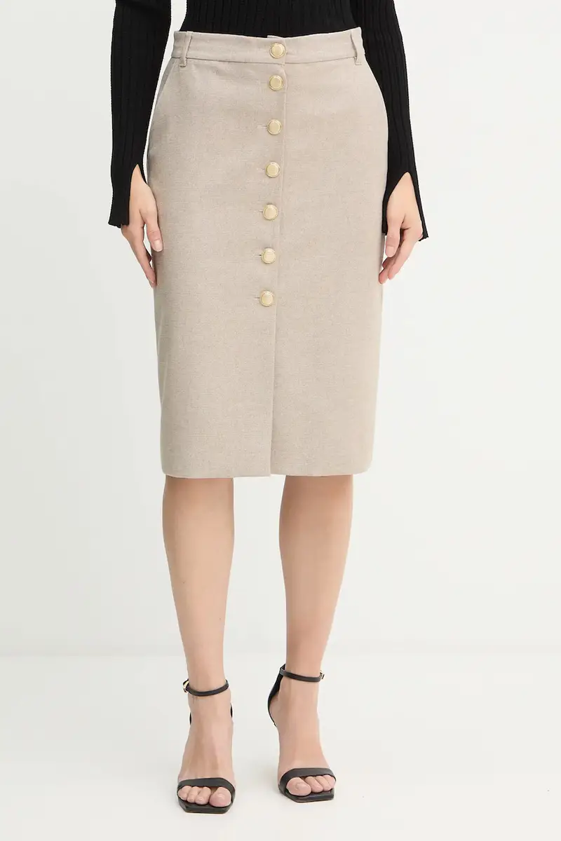 gonna con aggiunta di lana colore beige 2523106092200