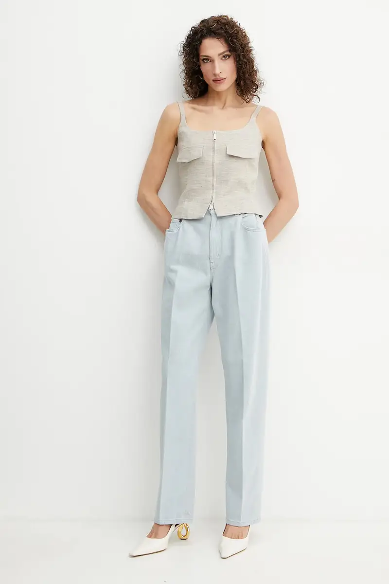 maglietta di lino NICOLAS donna colore beige 2513161042200 miniatura 2