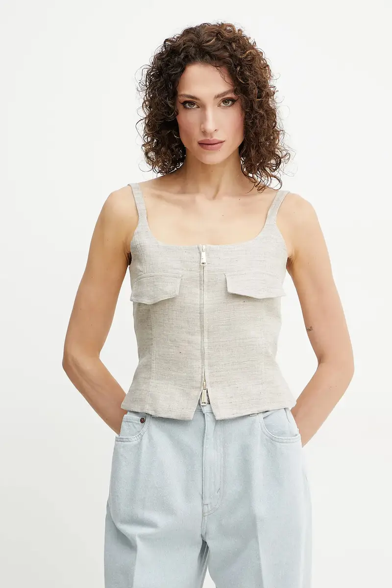 maglietta di lino NICOLAS donna colore beige 2513161042200