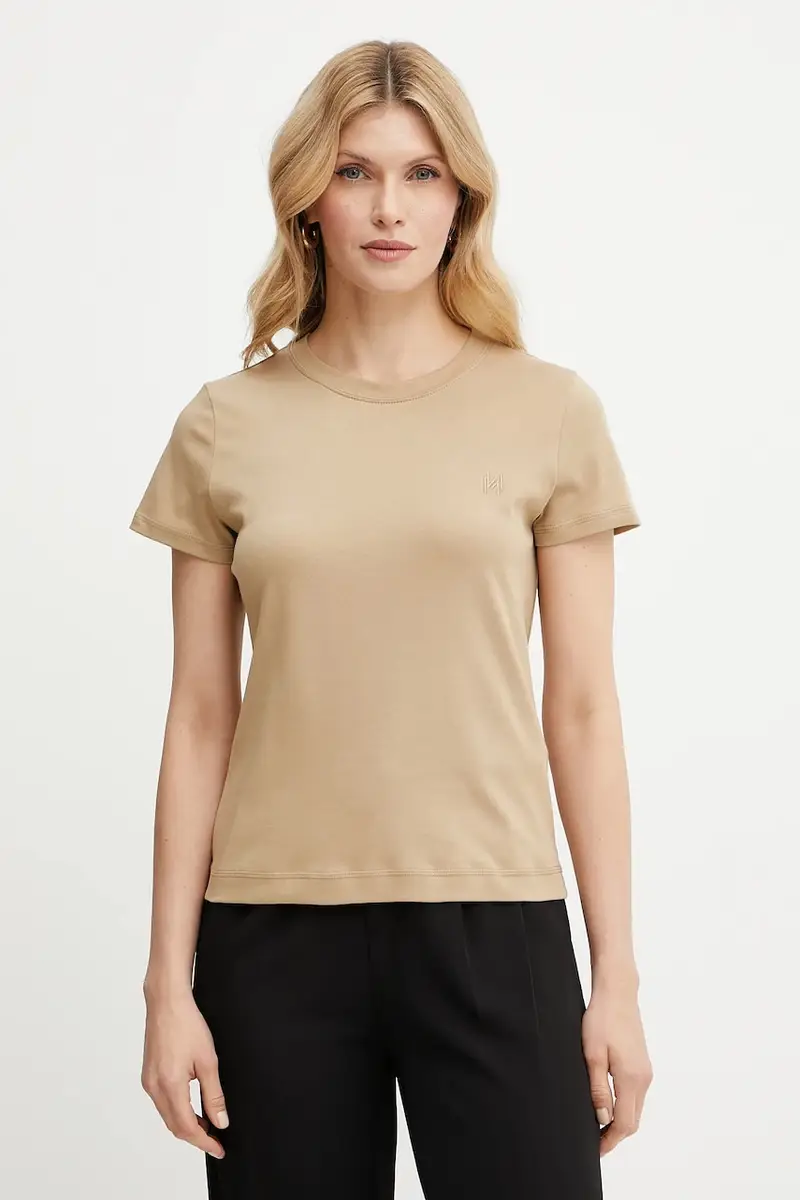 maglietta in cotone LANGUE donna colore beige 2513971025200 Verde