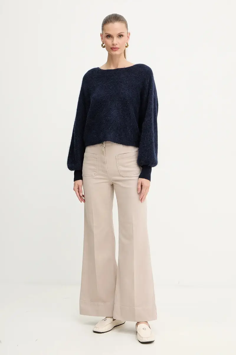 maglione con lana colore blu navy 2523366384200 miniatura 2