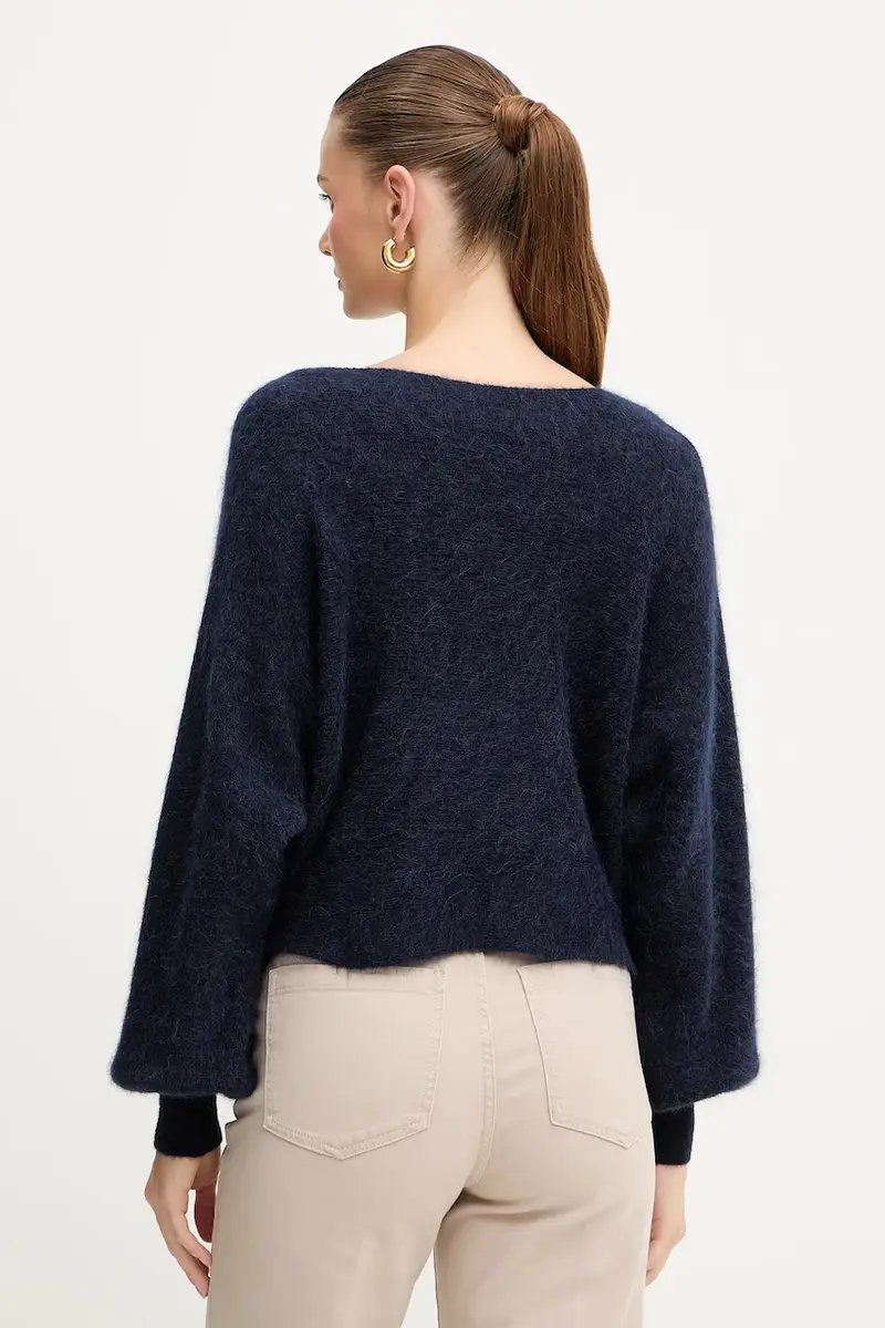 maglione con lana colore blu navy 2523366384200 miniatura 3