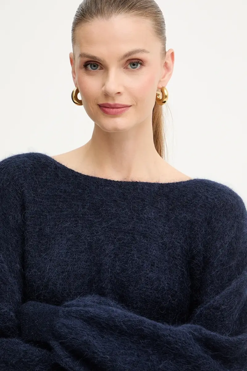 maglione con lana colore blu navy 2523366384200 miniatura 4