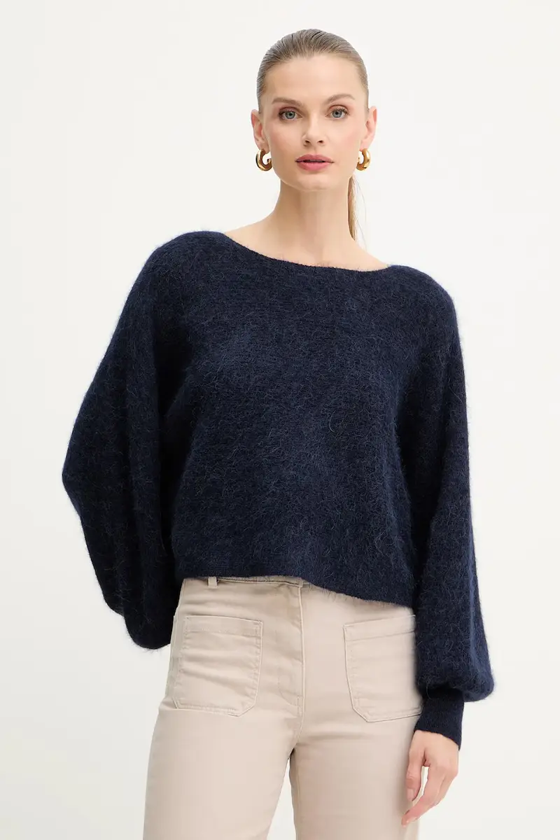 maglione con lana colore blu navy 2523366384200