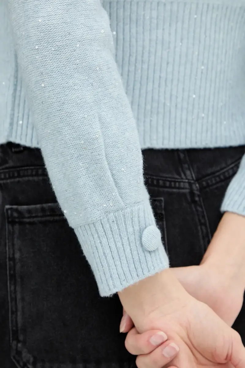 maglione in misto lana Emme by Marella donna colore blu 2525366022200 miniatura 5