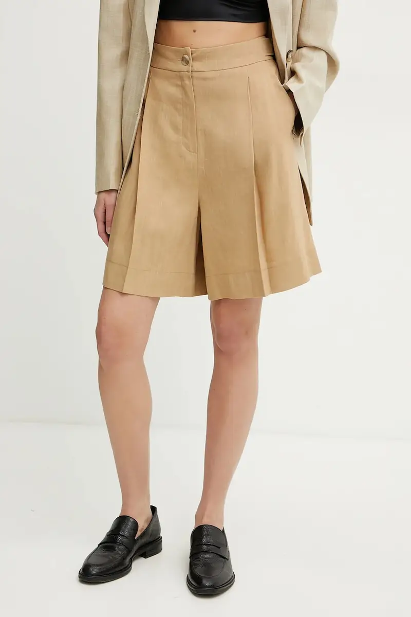 pantaloncini in lino misto SAGITTA donna colore verde 2513141015200