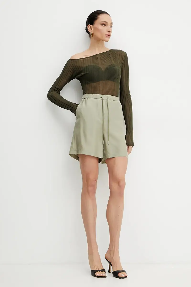 pantaloncini in seta BORBONA donna colore verde 2513141025200 miniatura 2