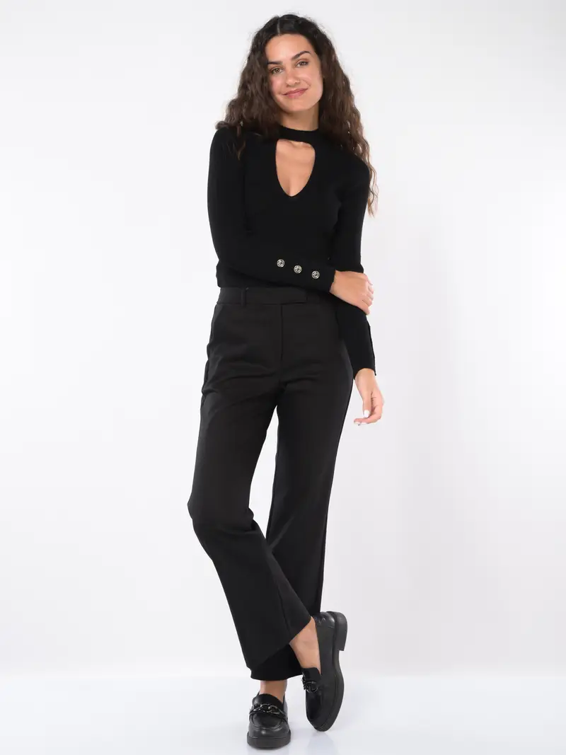 pantalone da donna Marella chino in tessuto tecnico NERO miniatura 2