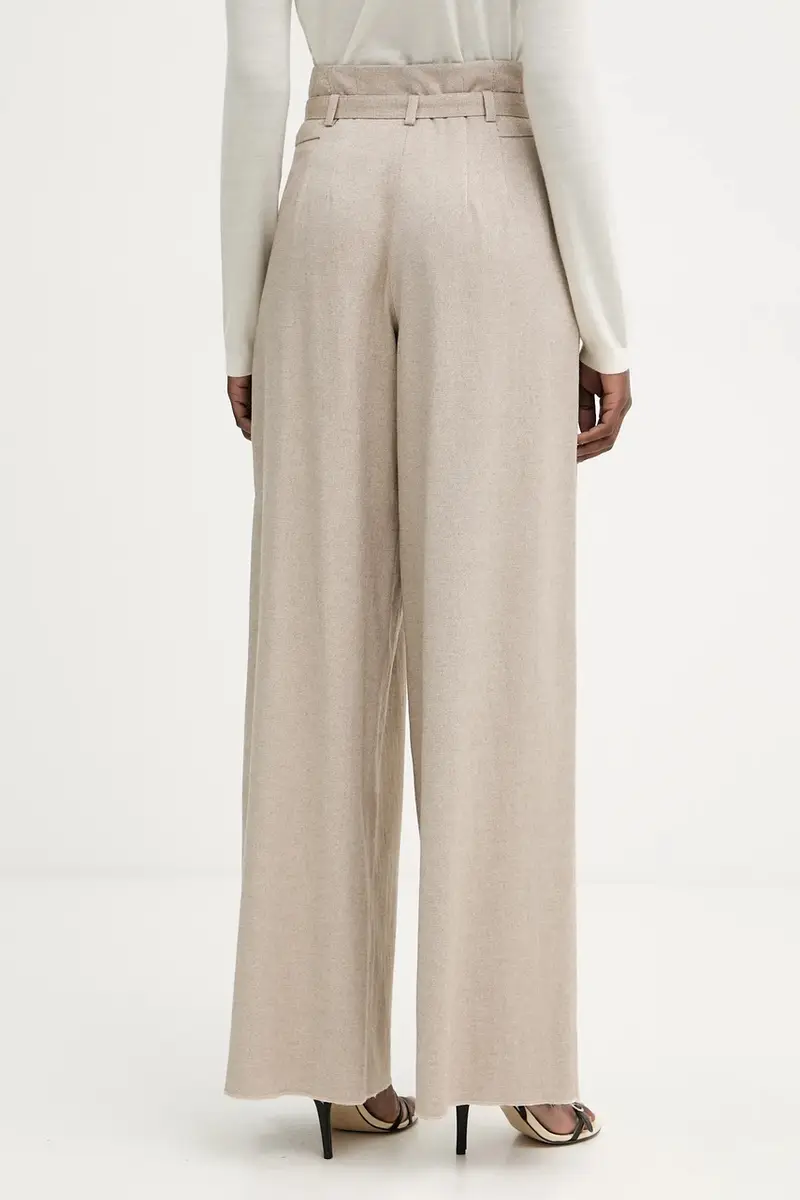 pantaloni con lana colore beige 2523136192200 miniatura 3