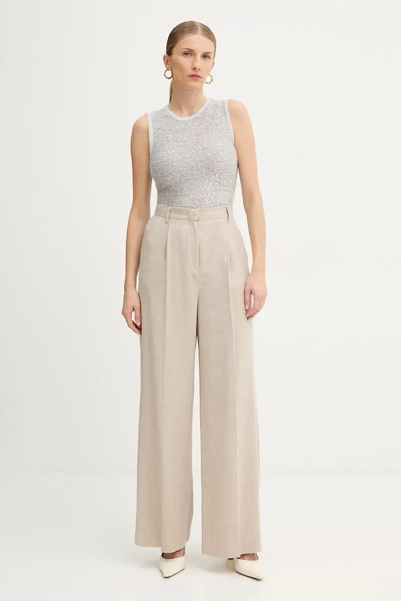 pantaloni con lana Emme by Marella colore beige 2525136102200 miniatura 2