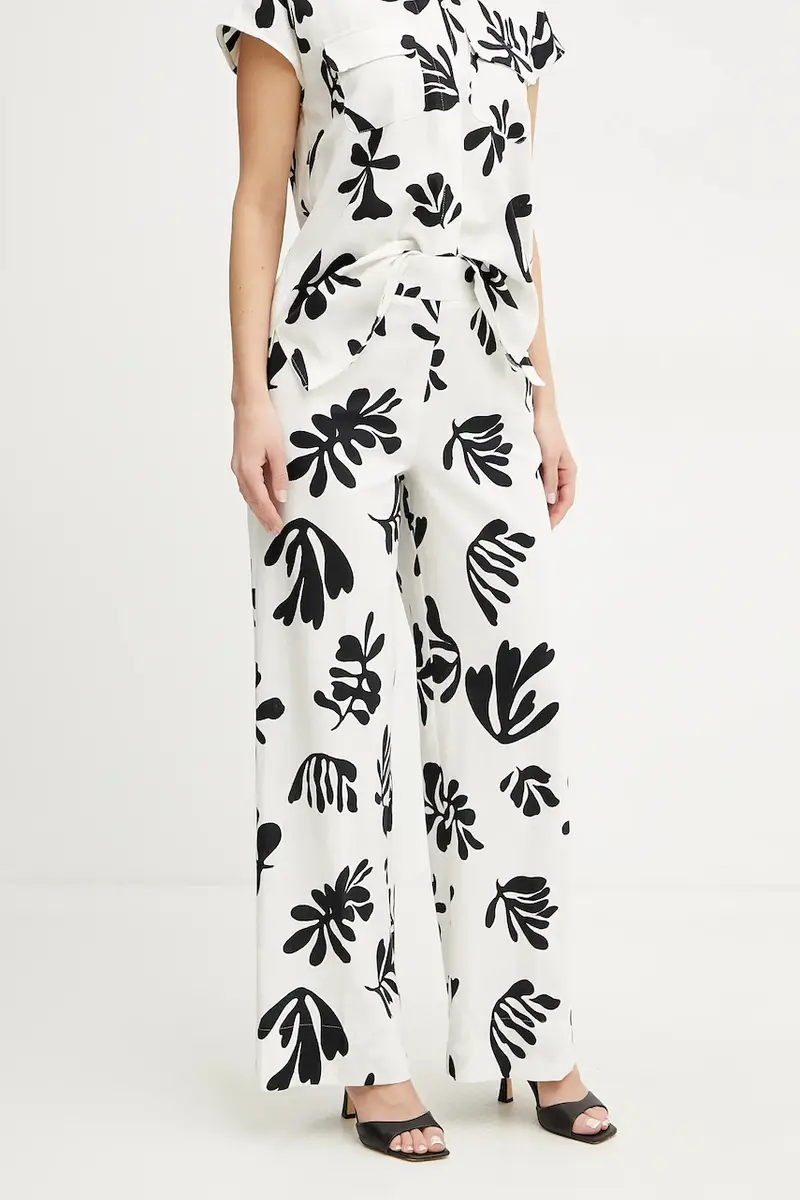 pantaloni in lino ANTIOPE donna colore bianco 2513131222200