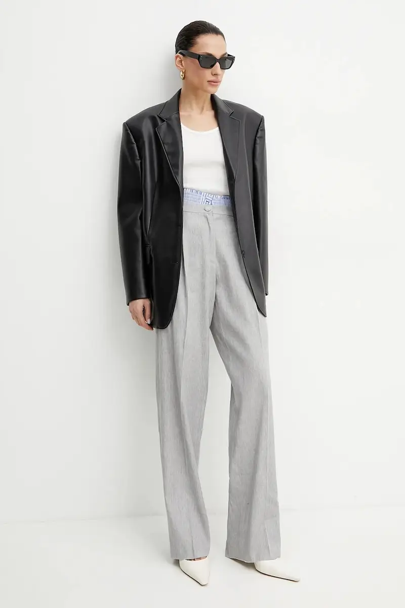 pantaloni in lino AUTOCAR donna colore grigio 2513131024200