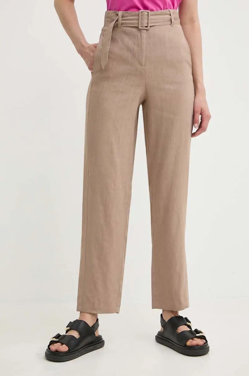 pantaloni in lino colore beige 2413131055200