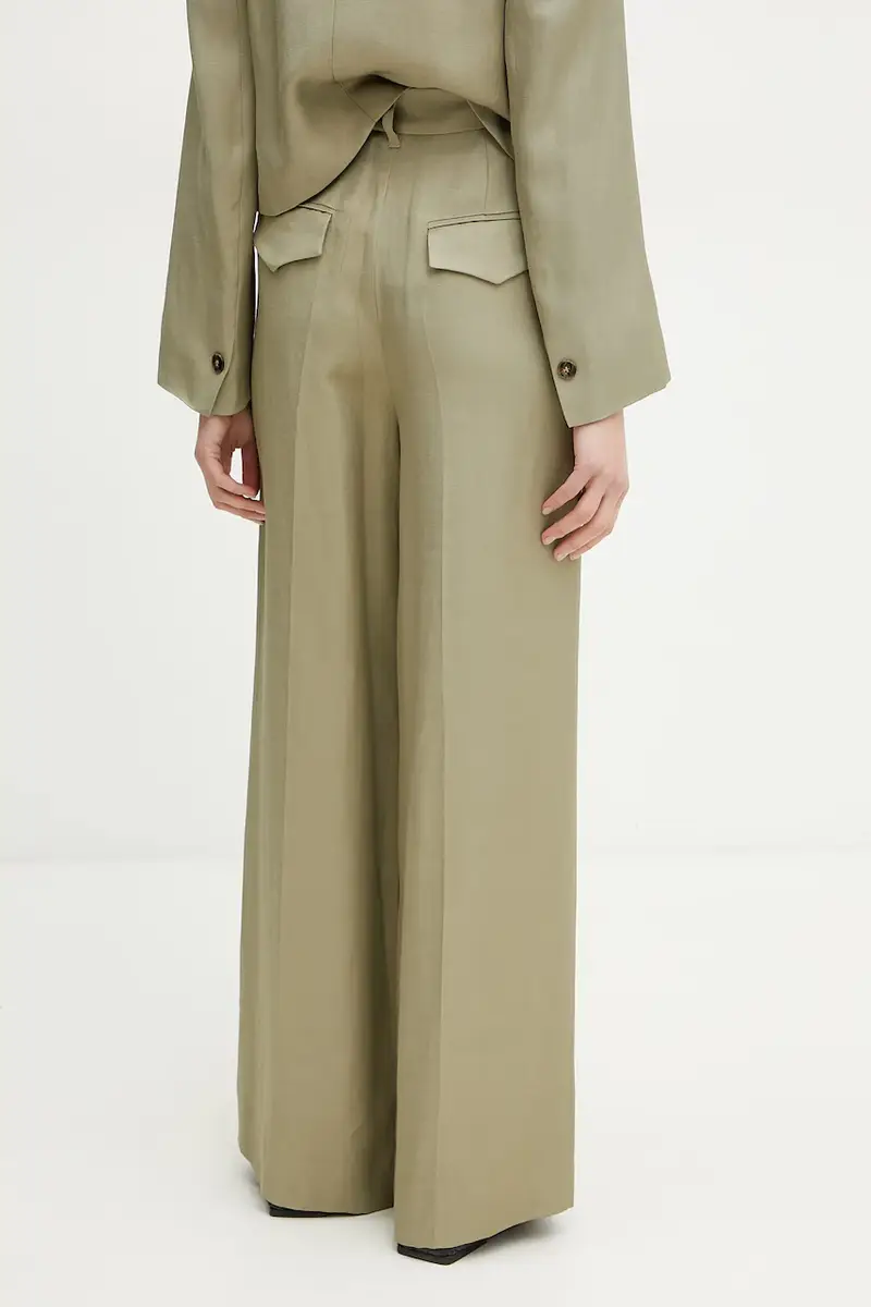 pantaloni in lino misto Emme by Marella colore verde 2515131041200 miniatura 3