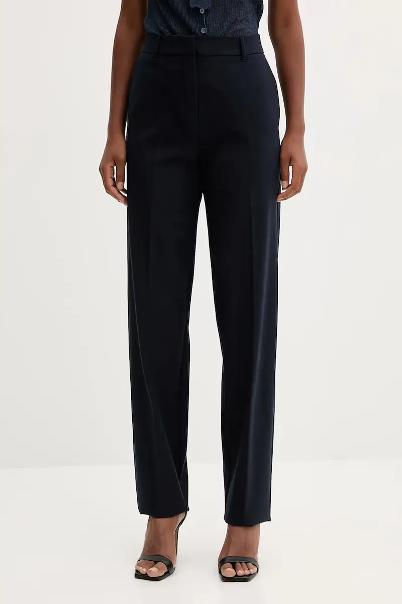 pantaloni in misto lana donna colore blu navy 2523136054200