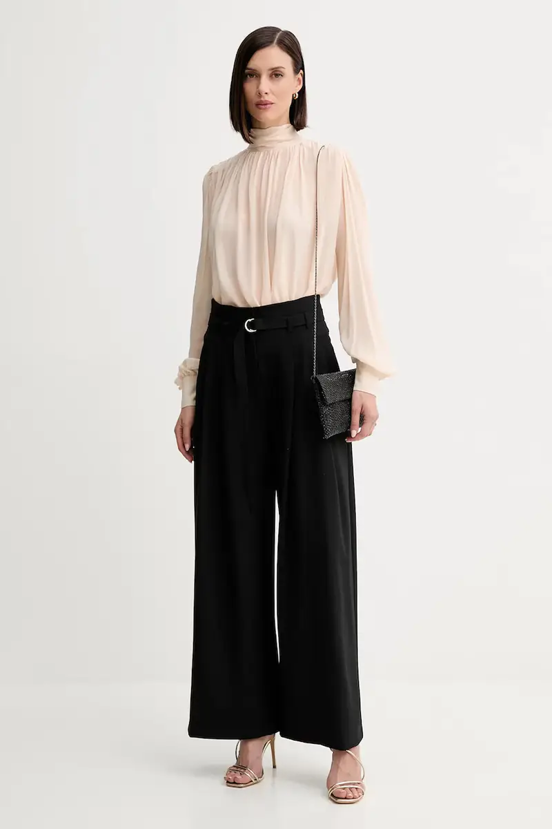 pantaloni in misto lana donna colore nero 2523136011200 miniatura 2