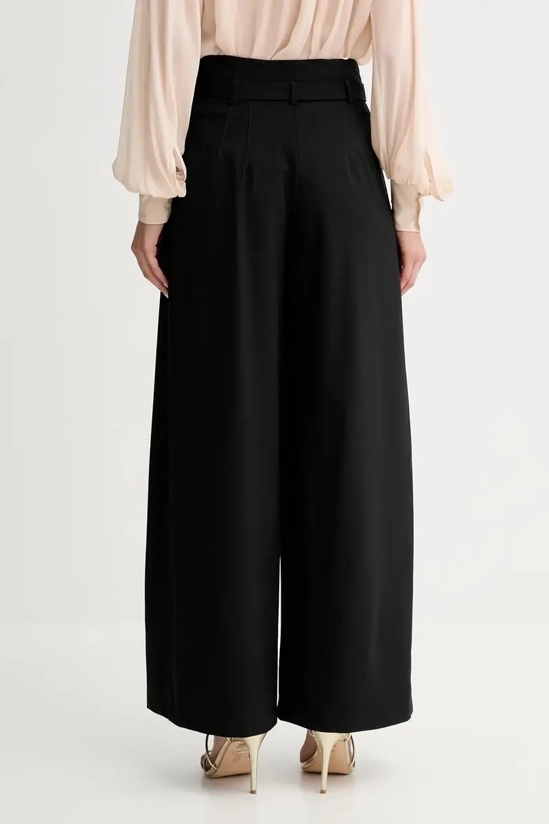 pantaloni in misto lana donna colore nero 2523136011200 miniatura 3