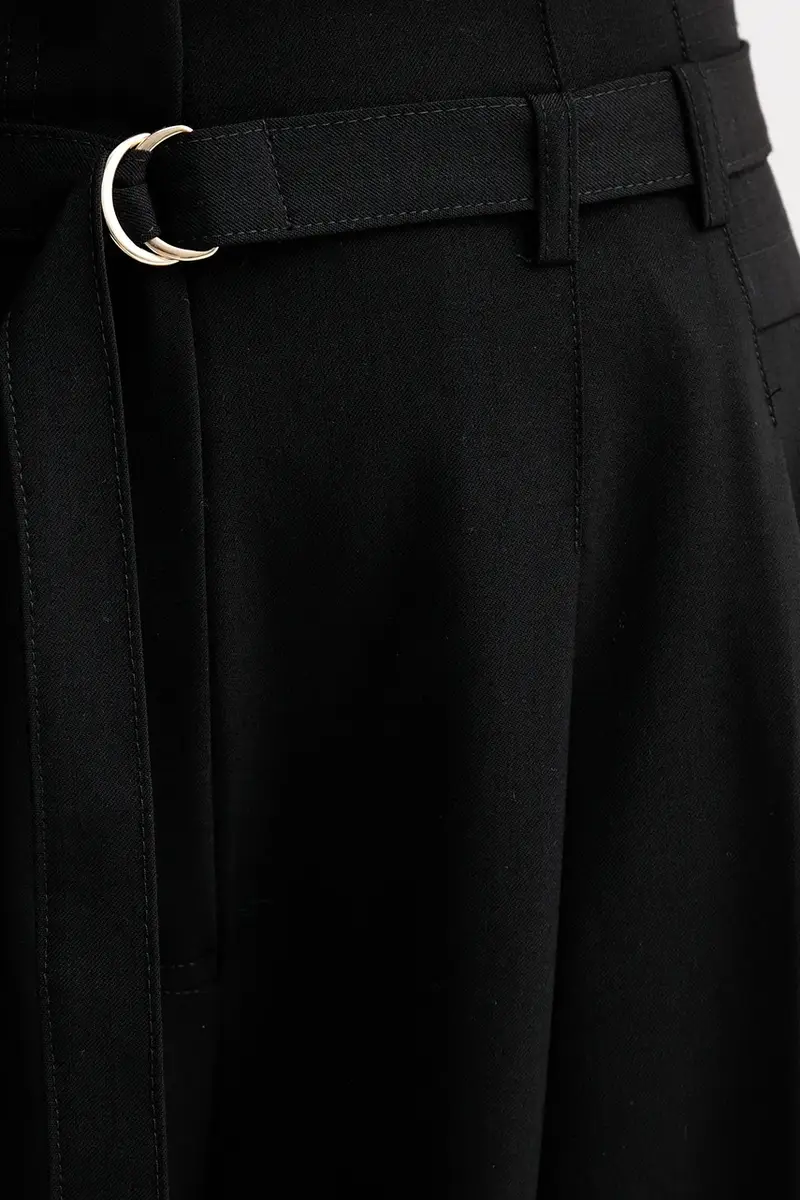 pantaloni in misto lana donna colore nero 2523136011200 miniatura 4