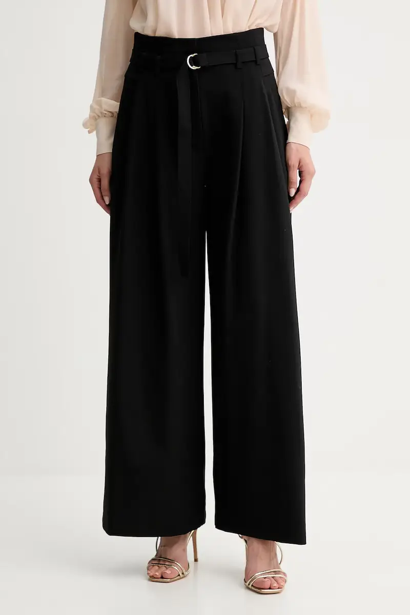 pantaloni in misto lana donna colore nero 2523136011200