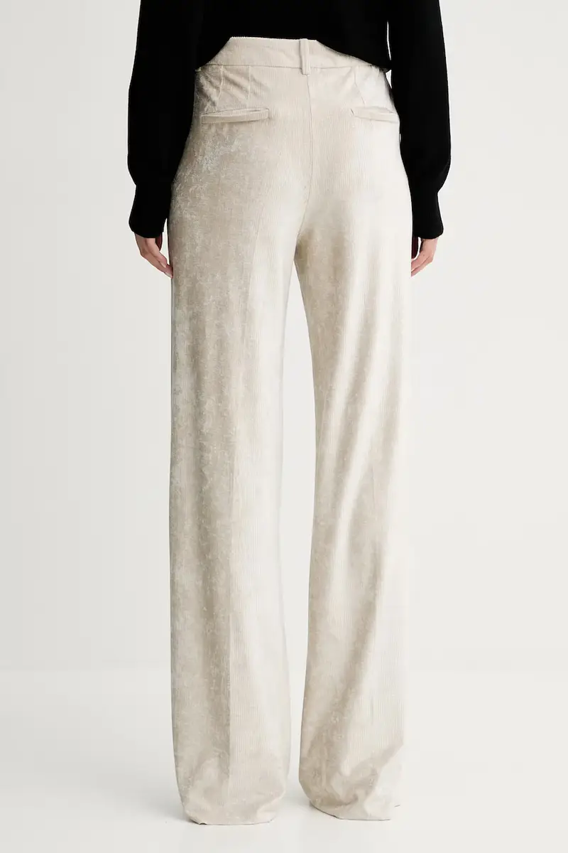 pantaloni in velluto a coste donna colore beige 2523786034200 miniatura 3