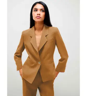 per donna 2513041062200 Blazer Biella Marrone (42), Casual, Lino
