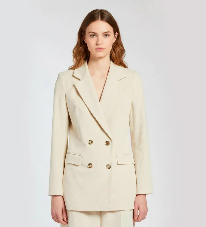 per donna 2523046112200 Cappotto beige Valery (38), Casual, Cotone