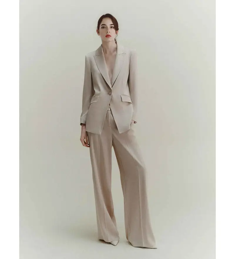 per donna 2523046191200 Giacca in raso beige cognac (38), Casual, Poliestere