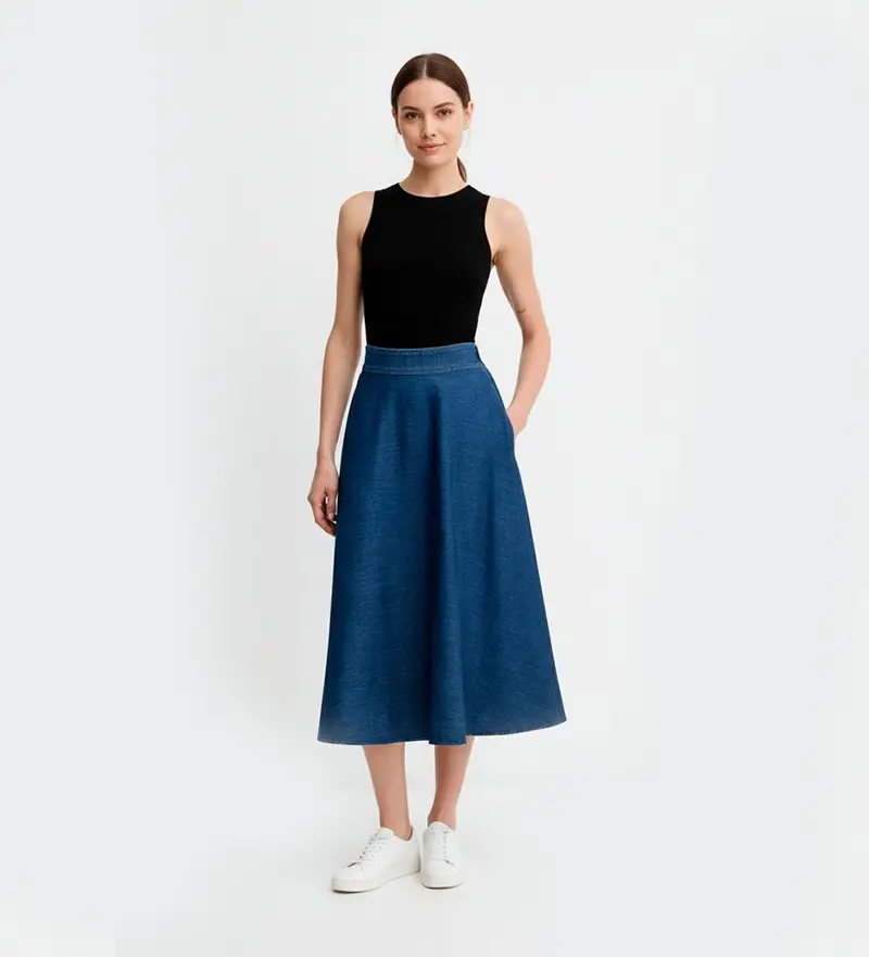 per donna 2523106014200 Gonna a figura blu (38), Casual, Denim