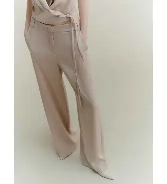 per donna 2523136061200 Pantaloni in raso beige (48), Casual, Poliestere