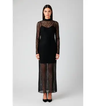 per donna 2523626041200 Abito Rosina (S), Nero, Casual, Poliestere, Manica lunga Floreale