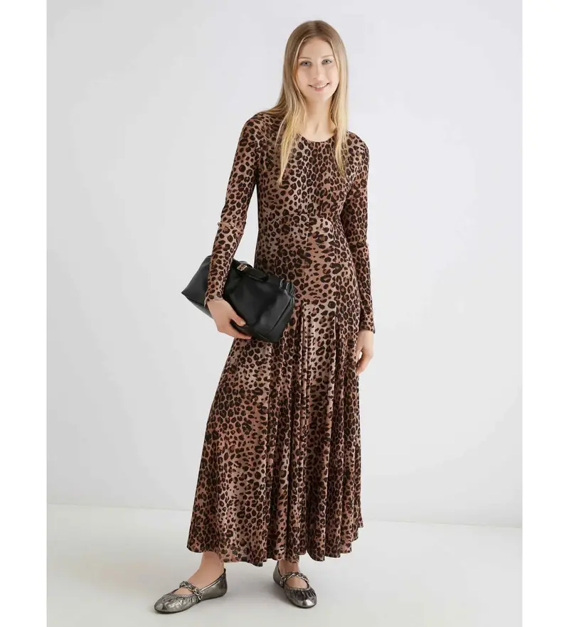 per donna 2523626044200 Abito con stampa animalier Mecene (L), Casual, Animal Print, Poliestere, Manica lunga