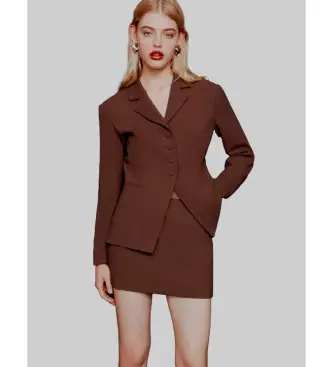 per donna 2613101023200 Minigonna in raso marrone (38), Casual, Poliestere