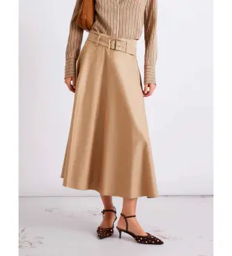 per donna 2613101101200 Gonna in raso di cotone elasticizzato idrorepellente beige Mlltappeto (40), Marrone, Casual