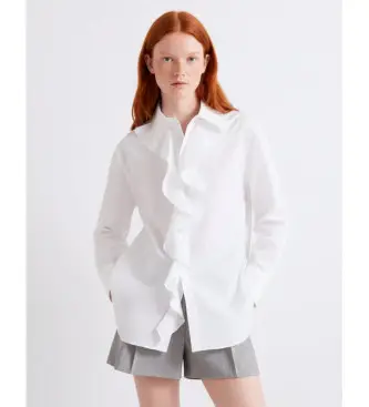 per donna 2613111071200 Camicia bianca Millfalesia (38), Bianco, Casual, Da sera, Cotone, Classico, Manica lunga