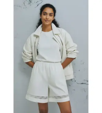 per donna 2613141025200 Pantaloncini bianchi Mlmsport (38), Bianco, Casual, Cotone