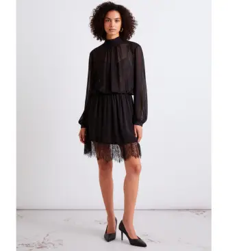 per donna 2613221191200 Abito nero Mllrivetto (40), Da sera, Viscosa, Manica lunga