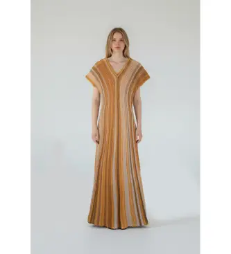 per donna 2613321062200 Abito giallo Mllacceso (S), Da sera, Viscosa, Senza maniche / cinghie Grigio