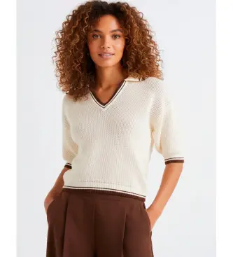 per donna 2613361044200 Polo Mlslembi bianco sporco (S), Casual, Cotone, Manica corta