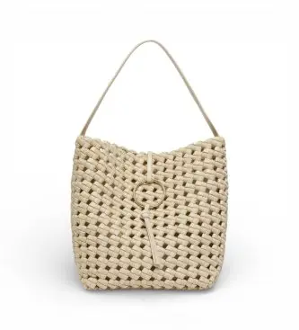per donna 2613511187200 Grande borsa in tessuto intrecciato beige (-), Casual, Poliestere