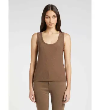 per donna 2613941025200 Maglietta marrone con scritta Mlmoratable (S), Casual, Cotone, Senza maniche / cinghie