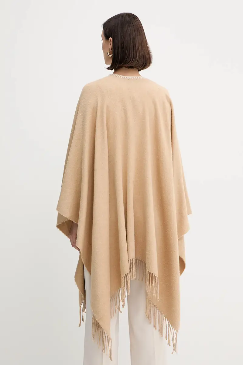 poncho Emme by Marella colore beige 2525546031200 miniatura 3