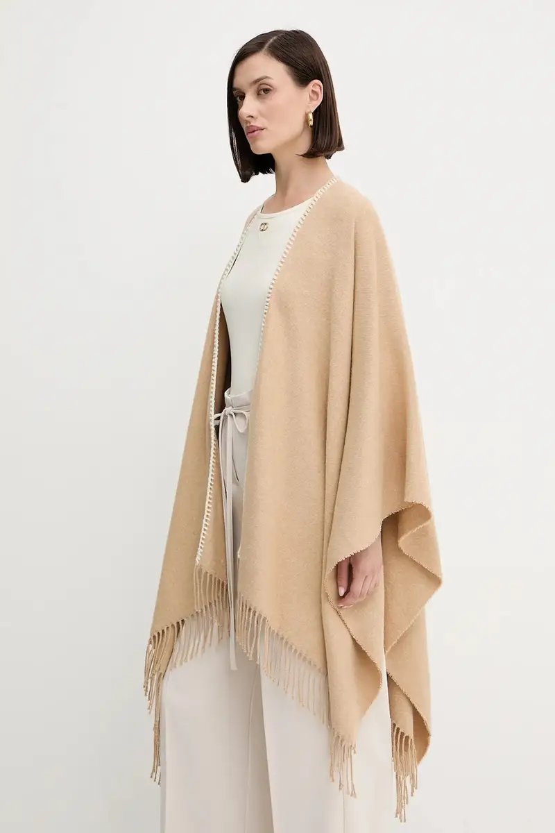poncho Emme by Marella colore beige 2525546031200 miniatura 4