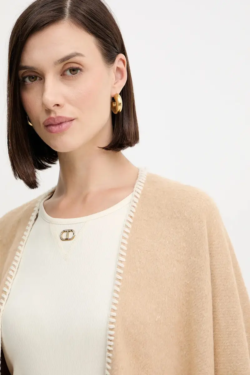 poncho Emme by Marella colore beige 2525546031200 miniatura 5