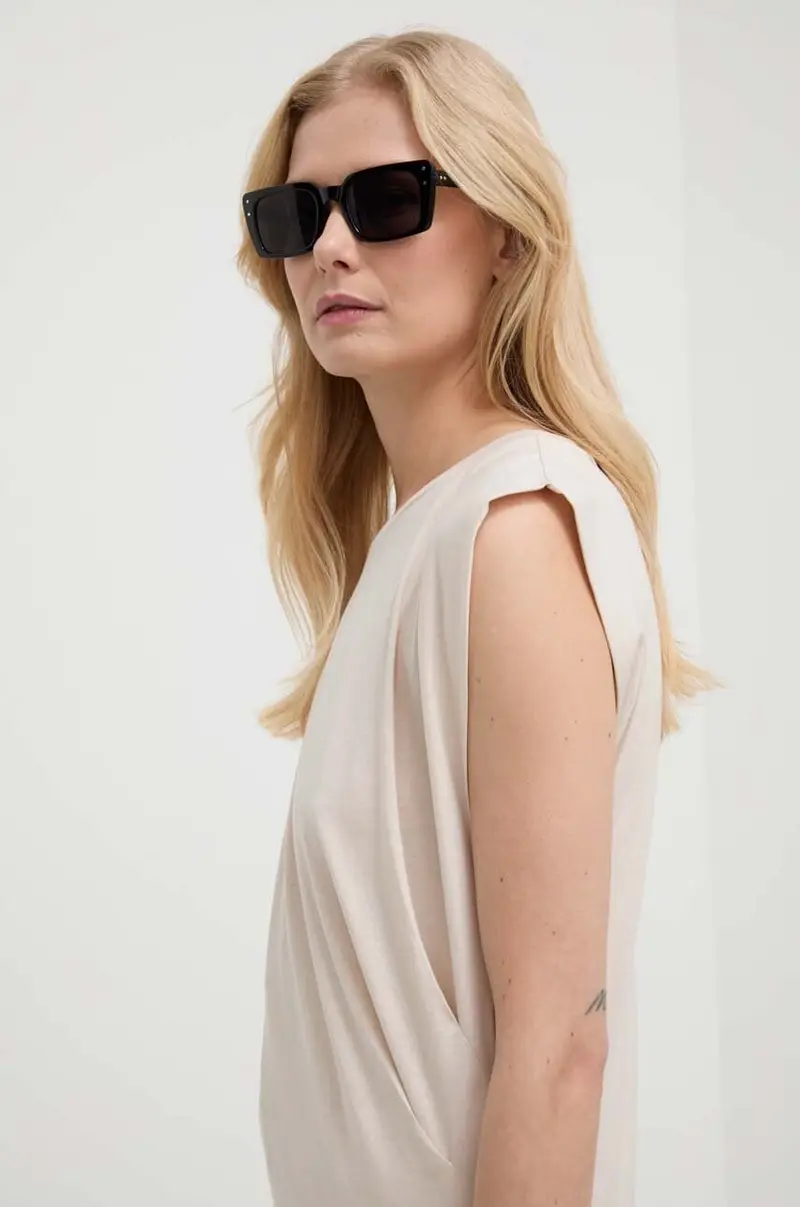 top in cotone colore beige