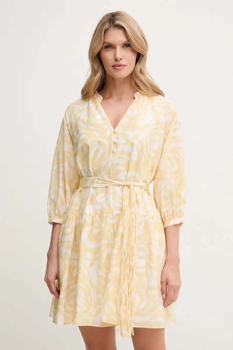 vestito con aggiunta di seta VENAS colore giallo 2513221114200