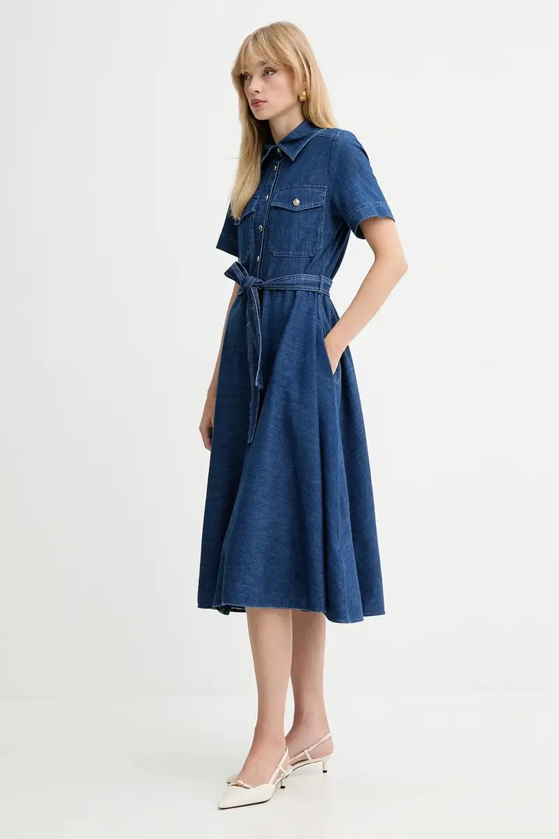 vestito di jeans colore blu navy 2523226024200 miniatura 2