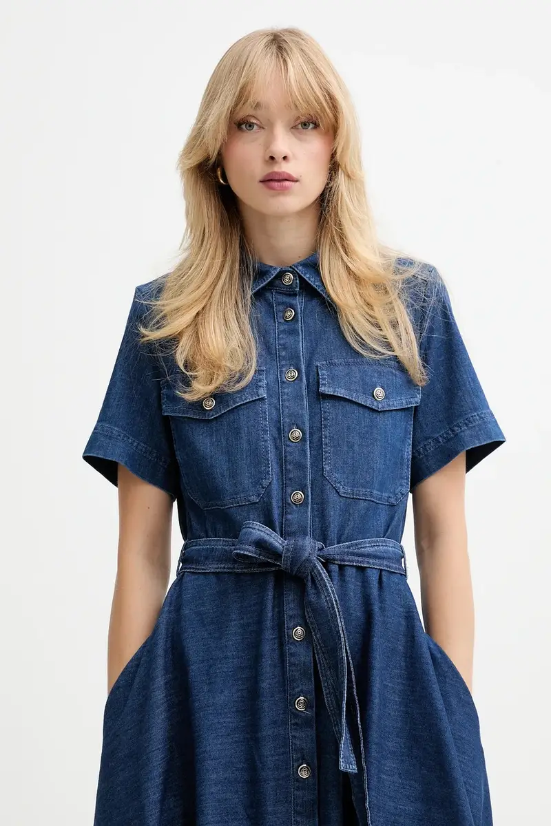 vestito di jeans colore blu navy 2523226024200 miniatura 4